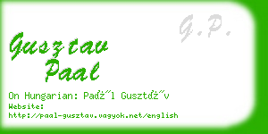 gusztav paal business card